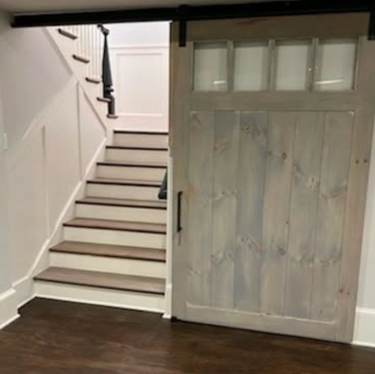 sliding barn door for stairwell