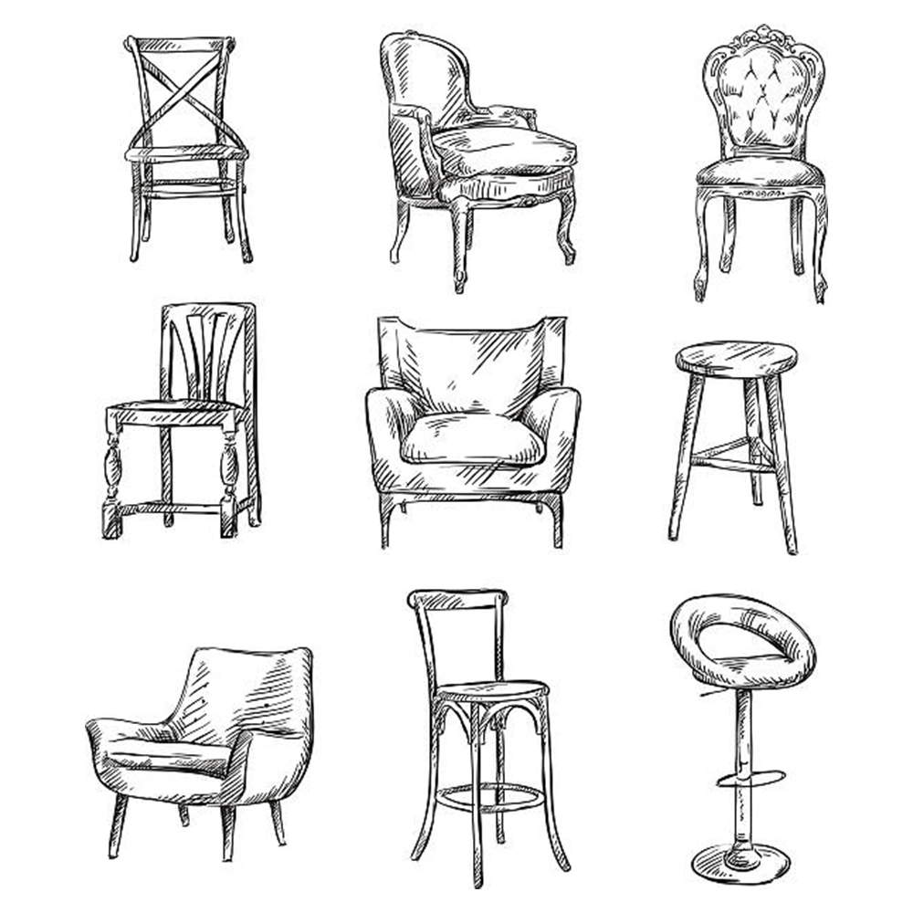 diagram of different furniture options