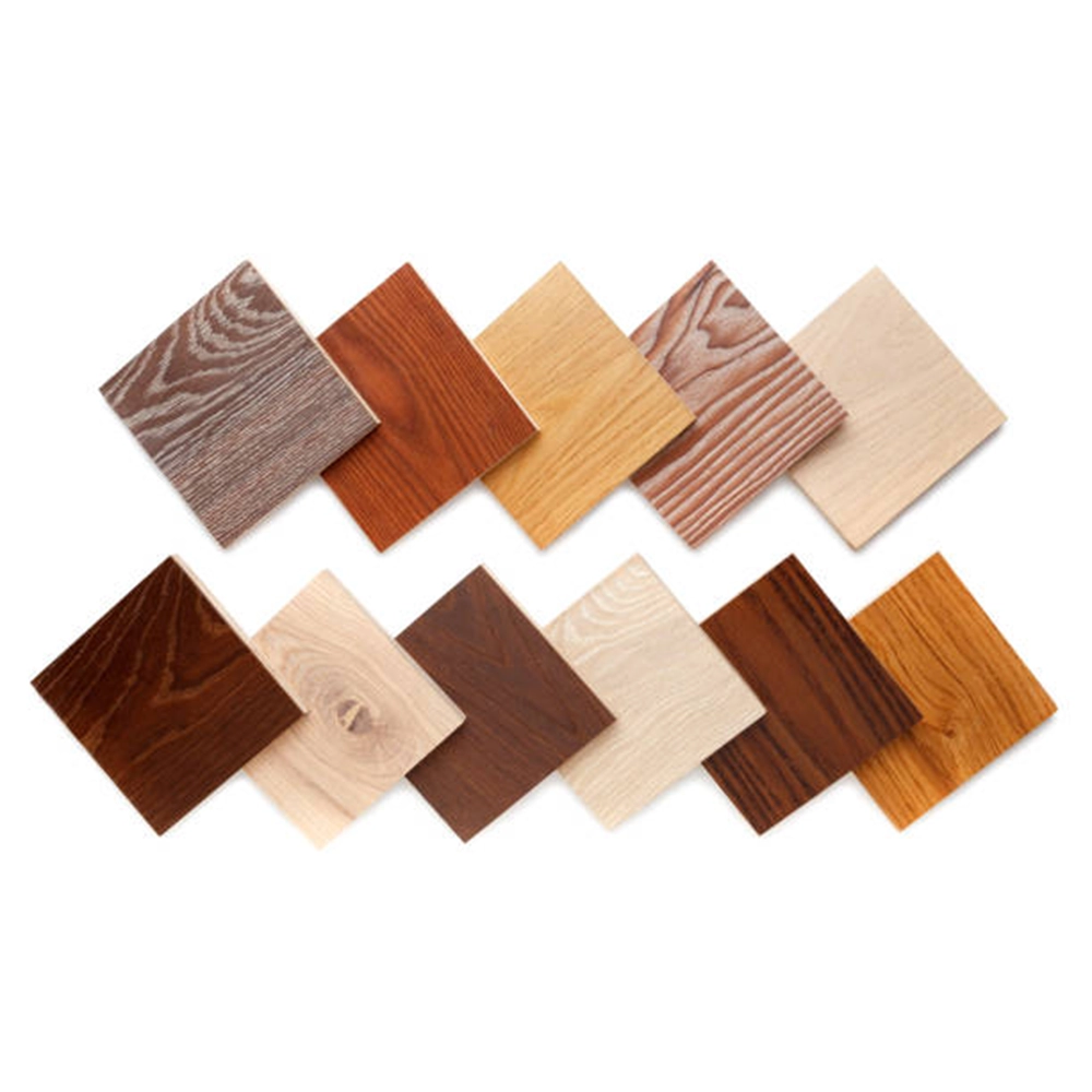 tiles of overlaid wood samples in two rows