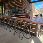 outdoor counter & bar with wood top and custom chairs