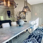 Metal top dining table