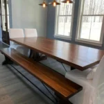 informal dining table with matching bench