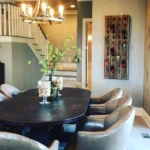 oval dining room table made of wood