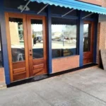 Handmade exterior doors for a cafe in Georgia