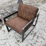 seating with leather and metal dining chair
