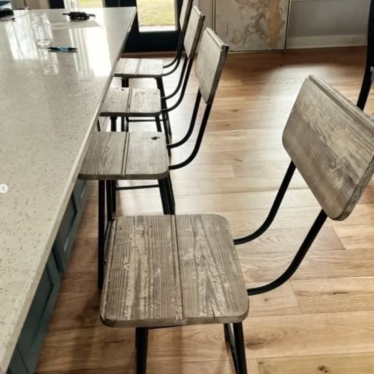 rustic wooden chairs made for a dining room seating