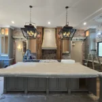 large kitchen island with seating