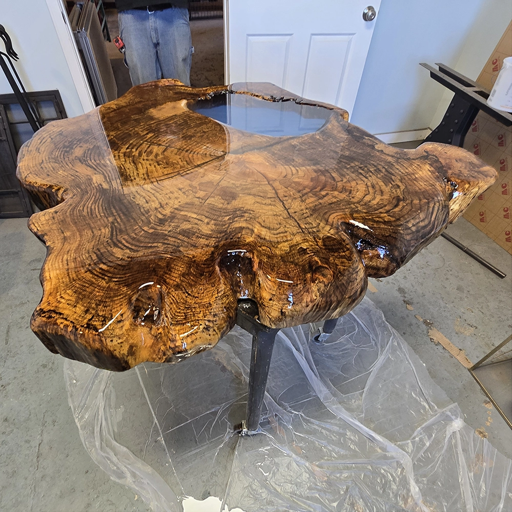 live edge wooden coffee table