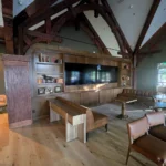 Millwork beams and entertainment center