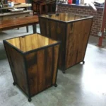 Trash cans or planters with custom millwork