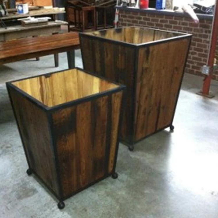 Trash cans or planters with custom millwork
