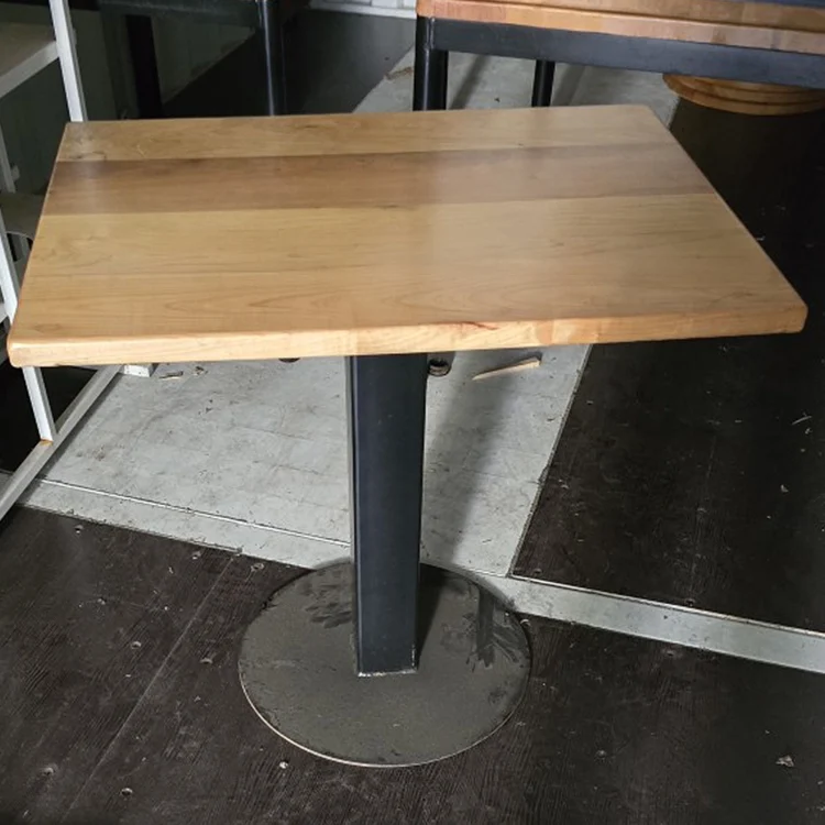 custom square wood and metal table for restaurant or coffeeshop