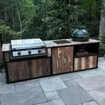 outdoor entertainment kitchen with Big Green Egg