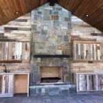 rustic outdoor entertainment with kitchen