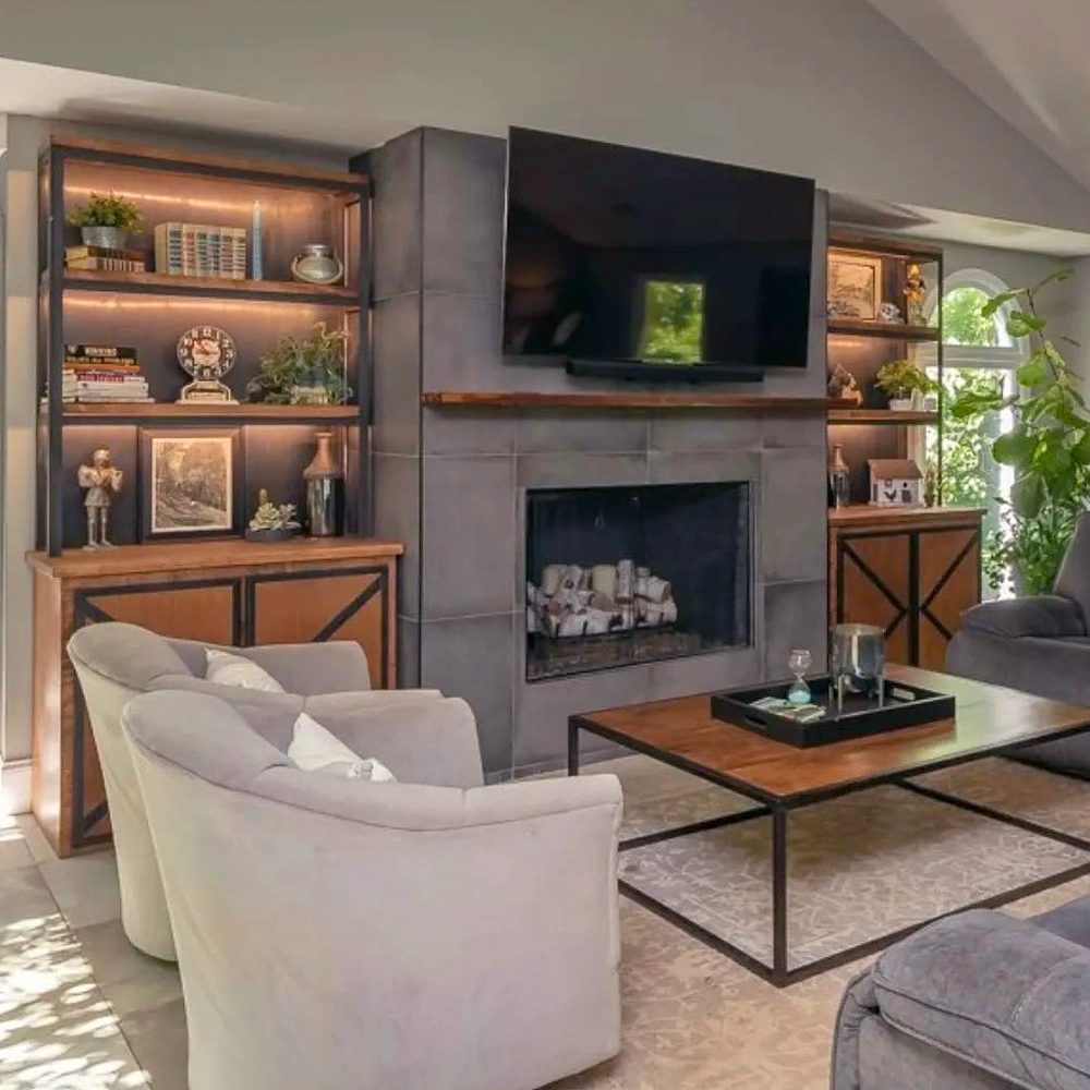 Custom cabinets and shelving in a high-end home