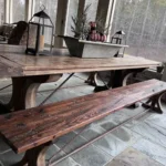 wood table with bench