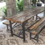 dining table set with wooden benches