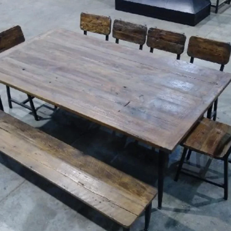 rustic table with matching chairs